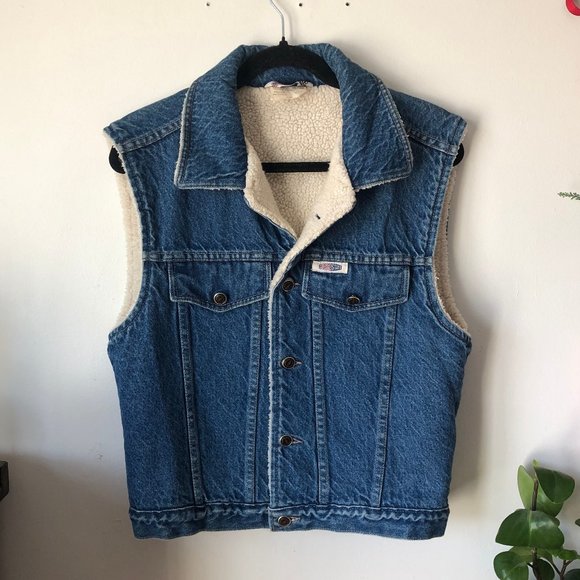 Vintage Sherpa Denim Vest 🐑✨ - Picture 1 of 8